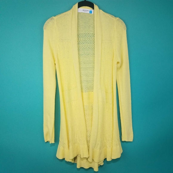 Anthropologie Sweaters - Anthropologie ~ Sparrow Yellow Knit Open Cardigan